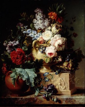 古典的な花 Painting - 彫刻の瓶の中の花の開花